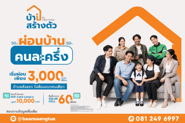 “บ้านสร้างตัว” ชูโมเดล “เลือกทำเลได้ รีโนเวทให้” สร้างโอกาสคนไทยเข้าถึงการมีบ้าน พร้อมเปิดโปรฯ ผ่อนบ้านคนละครึ่ง กระตุ้นกำลังซื้ออสังหาฯ ทั่วประเทศ