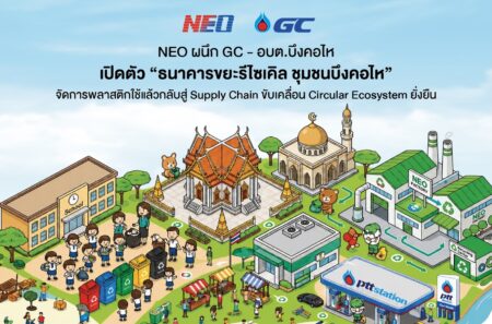 NEO ผนึก GC – อบต.บึงคอไห ร่วมจัดการพลาสติกใช้แล้วกลับสู่ Supply Chain เปิดตัว “ธนาคารขยะรีไซเคิล ชุมชนบึงคอไห” ขับเคลื่อน Circular Ecosystem ยั่งยืน