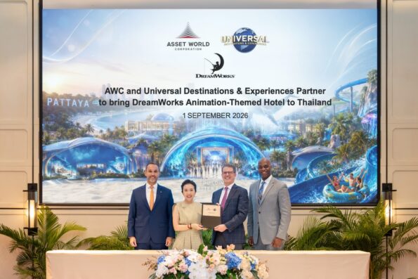 AWC ผนึก Universal Destinations & Experiences ต่อยอดความร่วมมือวางแผน เปิดตัวโรงแรมธีม DreamWorks Animation แห่งแรกของไทย ที่ Aquatique พัทยา เสริมแกร่งให้โครงการแฟลกชิป “Aquatique” สู่การเป็นจุดหมายปลายทาง การท่องเที่ยวระดับโลกด้านความบันเทิงสำหรับครอบครัว